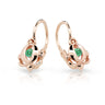 Dětské náušnice Danfil C2218 z růžového zlata s kamínkem Emerald Green, zapínání brizura