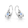 Dětské náušnice Danfil C2218 z bílého zlata s kamínkem Arctic Blue, zapínání brizura