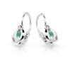 Dětské náušnice Danfil C2218 z bílého zlata s kamínkem Emerald Green, zapínání brizura