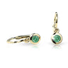 Dětské náušnice Danfil C1537 ze žlutého zlata s kamínkem Emerald Green, zapínání brizura