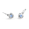 Dětské náušnice Danfil C2217 z bílého zlata s kamínkem Arctic Blue, zapínání brizura