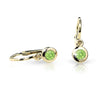 Dětské náušnice Danfil C1537 ze žlutého zlata s kamínkem Peridot Green, zapínání brizura