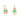 Dětské náušnice Danfil kytičky C2238 ze žlutého zlata s kamínkem Mint Green, zapínání brizura