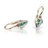 Dětské náušnice Danfil C1899 ze žlutého zlata s kamínky Emerald Green, zapínání brizura
