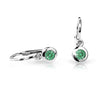 Dětské náušnice Danfil C1537 z bílého zlata s kamínkem Emerald Green, zapínání brizura