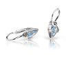 Dětské náušnice Danfil C1899 z bílého zlata s kamínky Arctic Blue, zapínání brizura