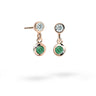 Dětské visací náušnice Danfil C1537 z růžového zlata s kamínkem Emerald Green, zapínání puzeta