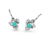 Dětské náušnice Danfil C2203 z bílého zlata s kamínkem Mint Green, zapínání brizura