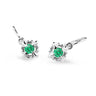 Dětské náušnice Danfil C2212 z bílého zlata s kamínkem Emerald Green, zapínání brizura
